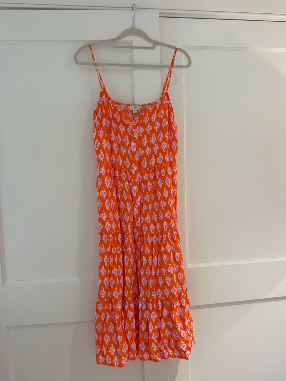 JCrew factory Orange Printed Spaghetti Strap Maxi Dress